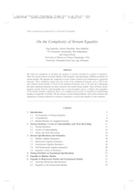 On the Complexity of Stream Equality
