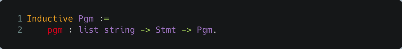 "Syntax in Coq of IMP programs"