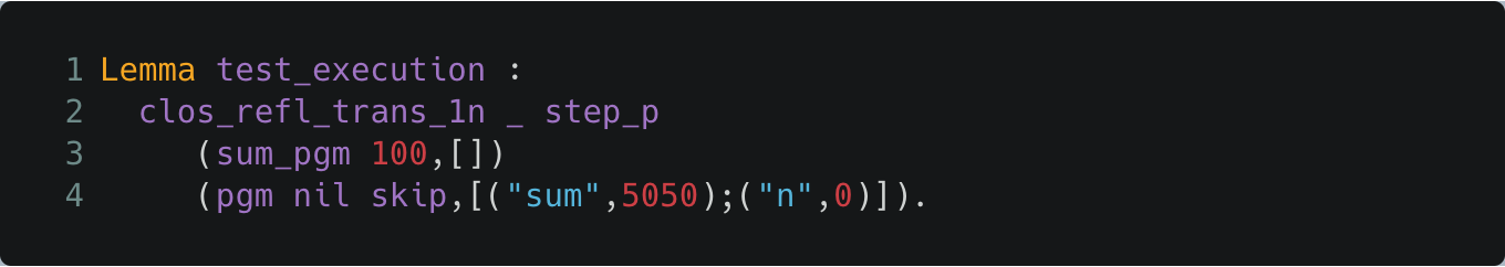 "Execution lemma in Coq of SUM"