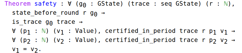 Safety theorem in Coq