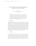 From Rewriting Logic, to Programming Language Semantics, to Program Verification