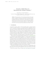 Towards a Unified Theory of Operational and Axiomatic Semantics
